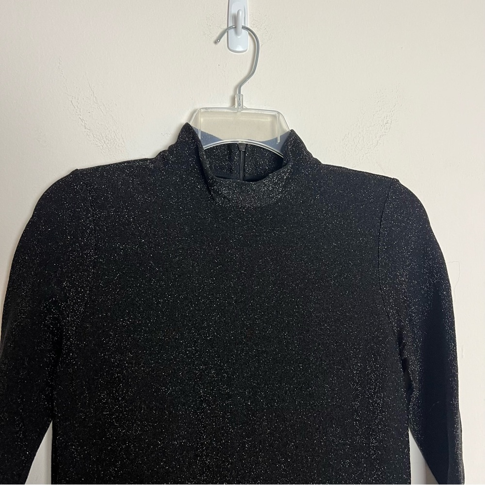Ganni Baxter Glitter High Neck Midi Fit and Flare Dress - Picture 2 of 11